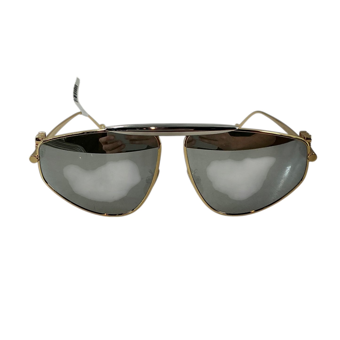 LOEWE Gold Metal Round Spoiler Anagram Pilot Sunglasses