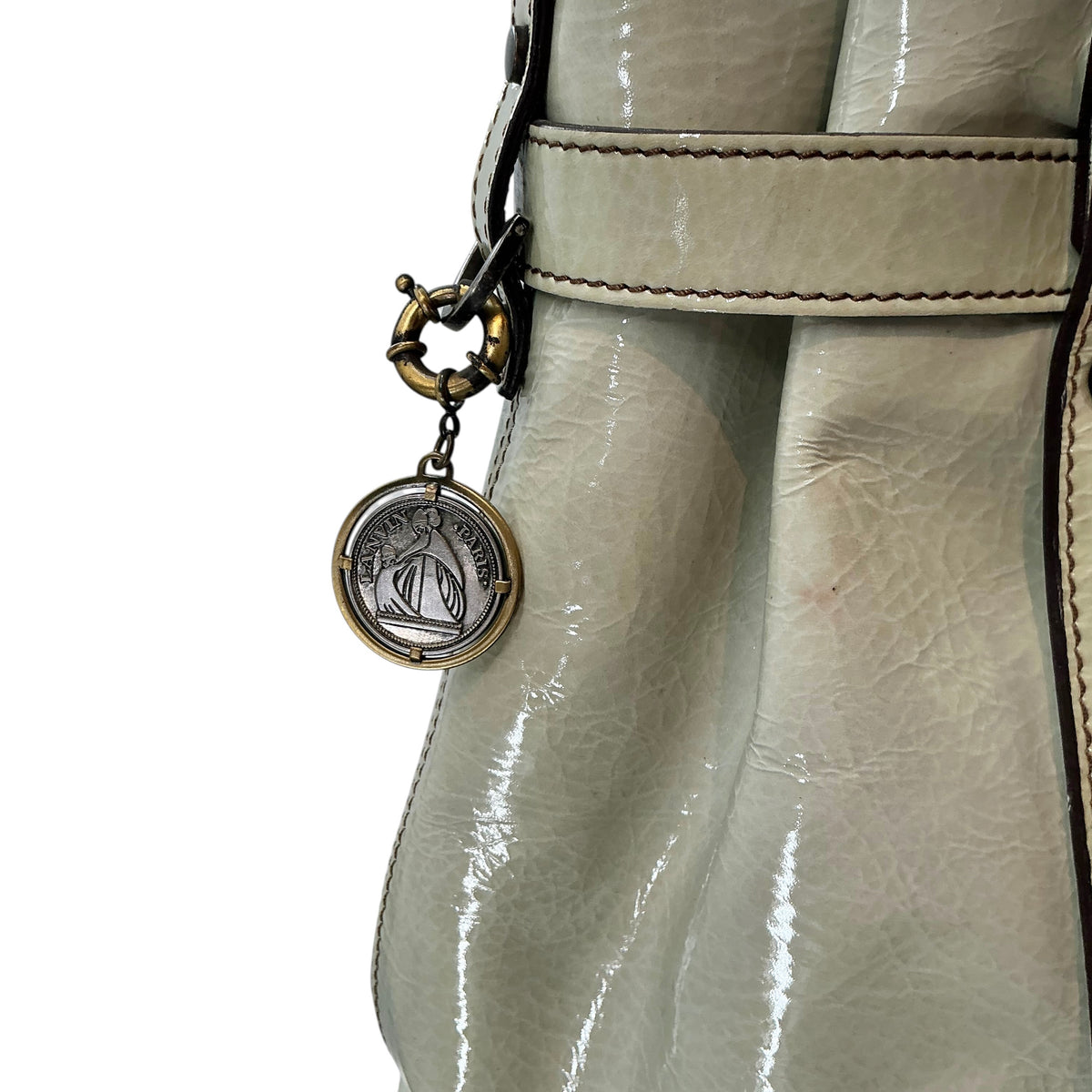 Lanvin Kentucky Patent Leather Slouchy Tote Bag – Mint Green