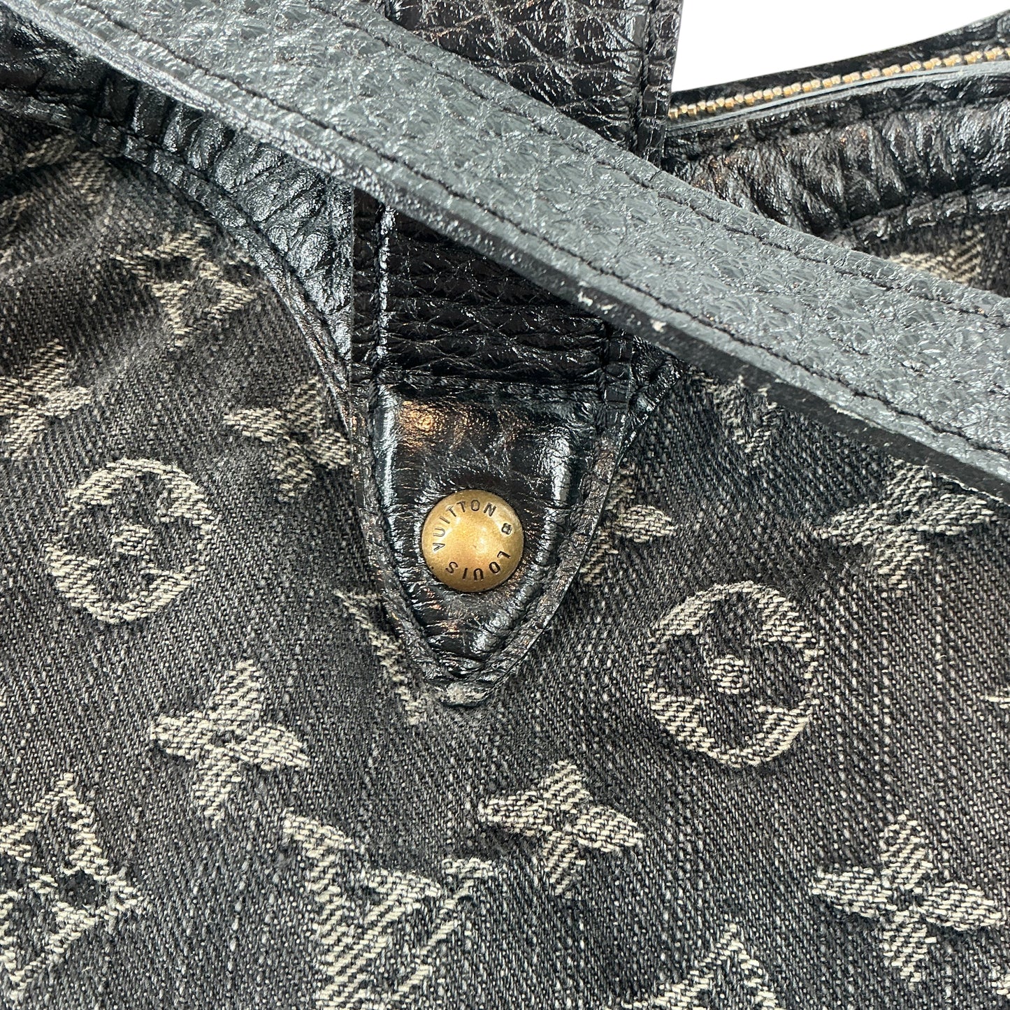 Louis Vuitton Noir Monogram Denim Shoulder Bag