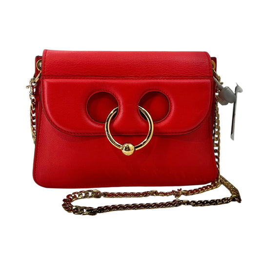 JW Anderson Mini Pierce Red Leather Chain Crossbody Bag