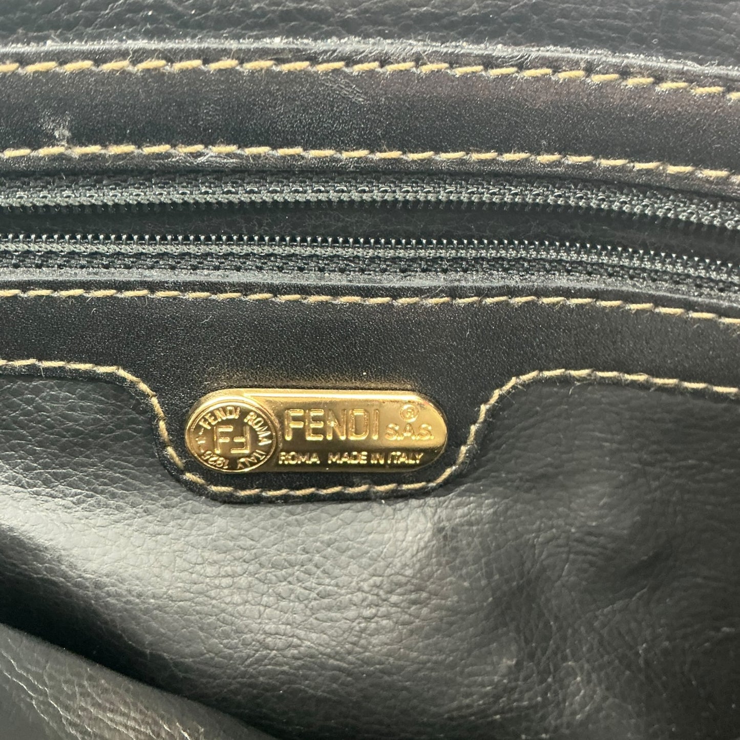 Fendi Pequin Striped 2-Way Satchel