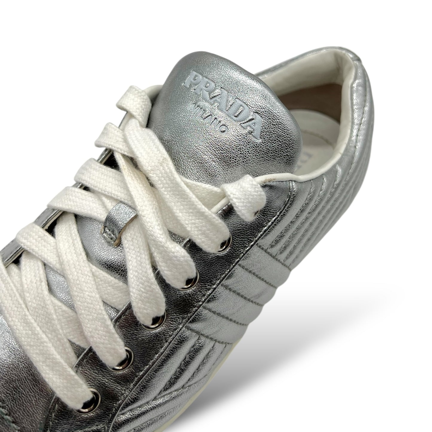 Prada Skateboard Women's Low-Top Chrome Shoes