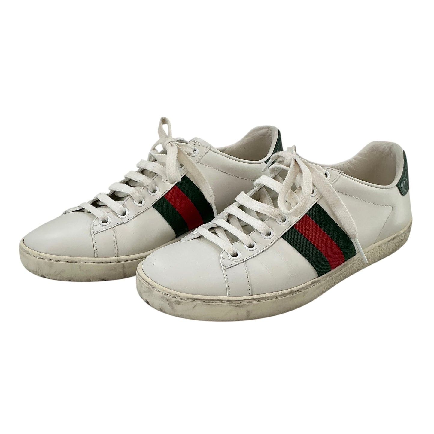 Gucci Ace White Leather Sneakers – Signature Green/Red Web