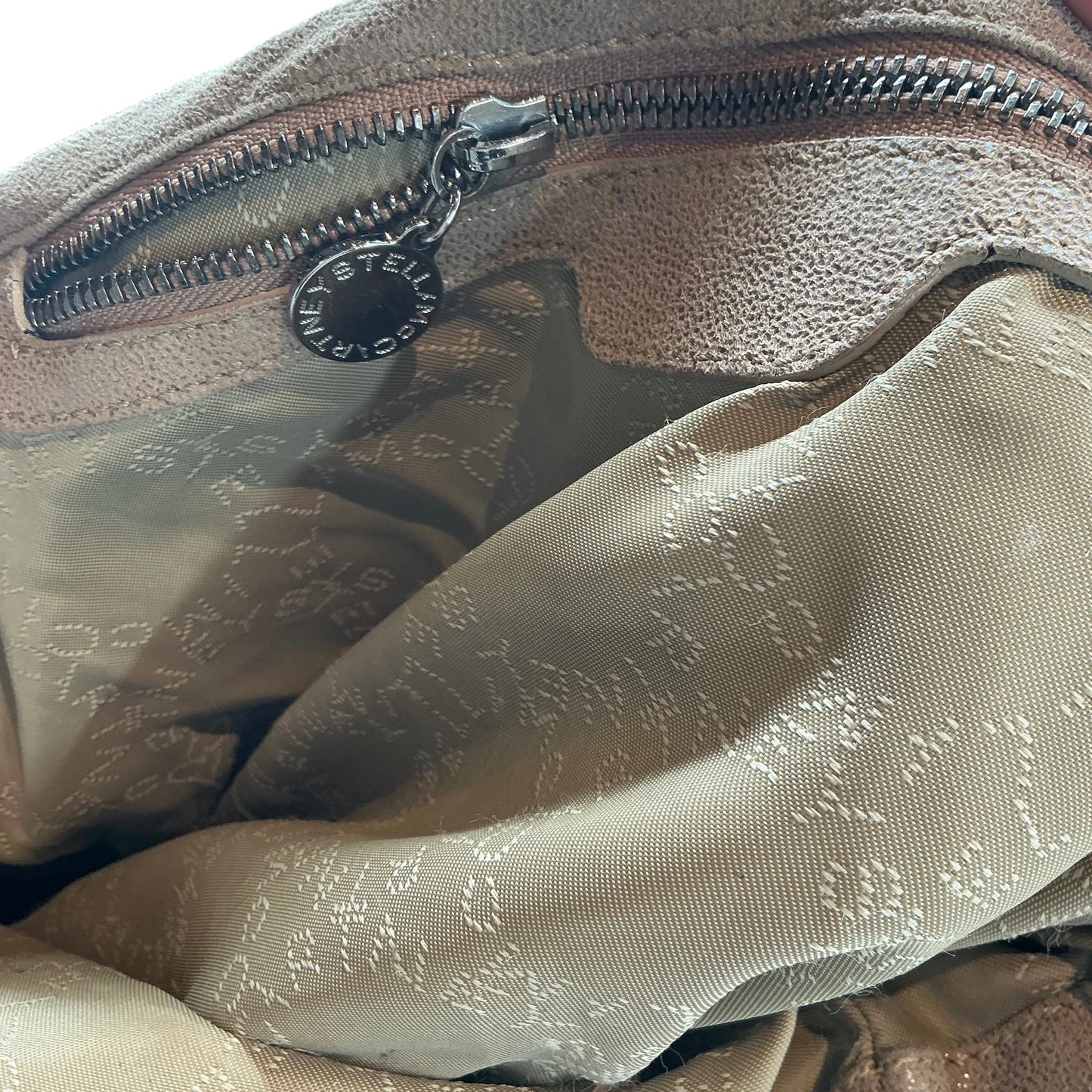 Stella McCartney Falabella Fold-Over Tote Bag – Taupe Shaggy Deer