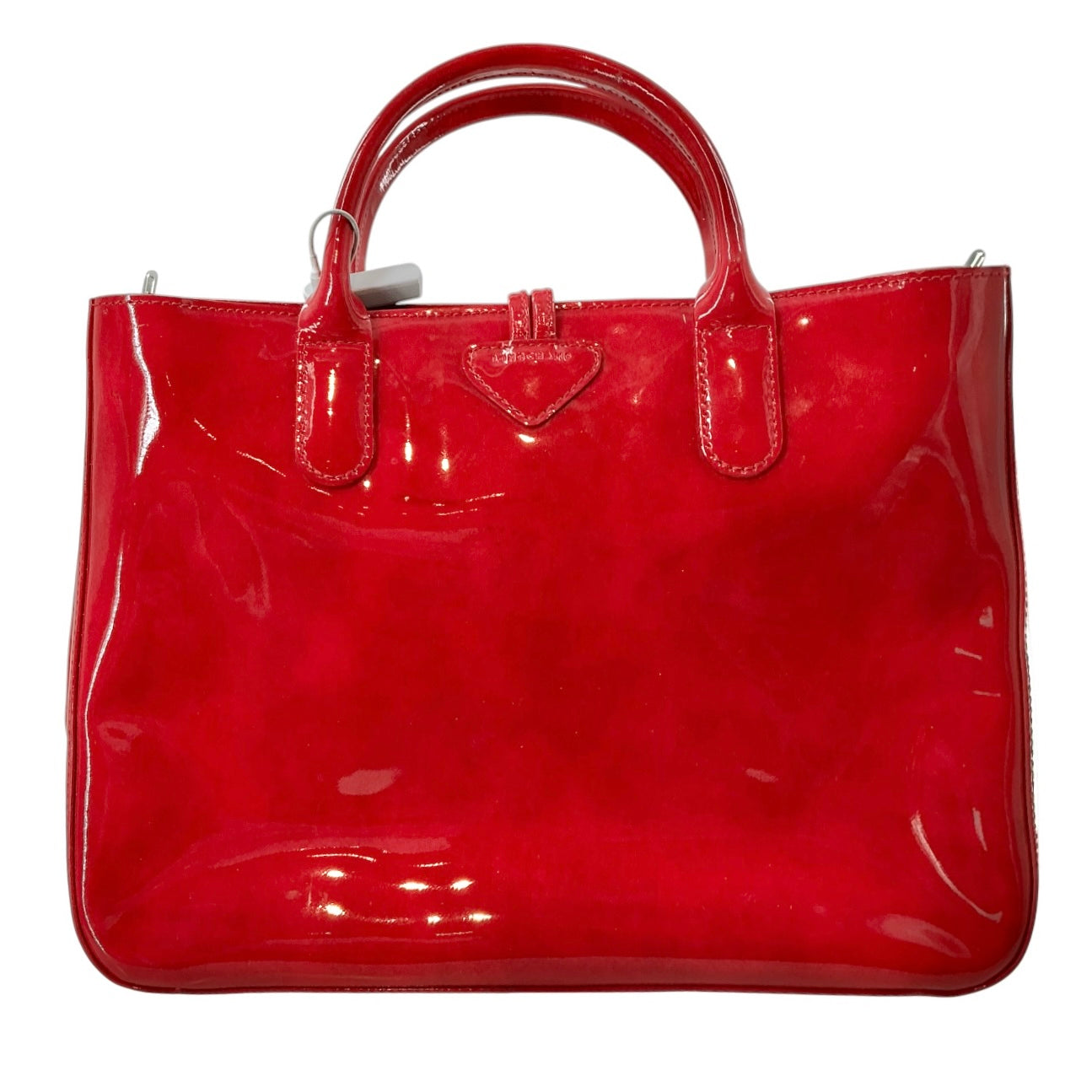 Longchamp Roseau Red Patent Leather Box Tote Bag