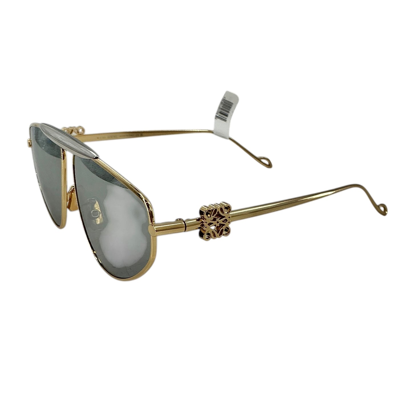 LOEWE Gold Metal Round Spoiler Anagram Pilot Sunglasses