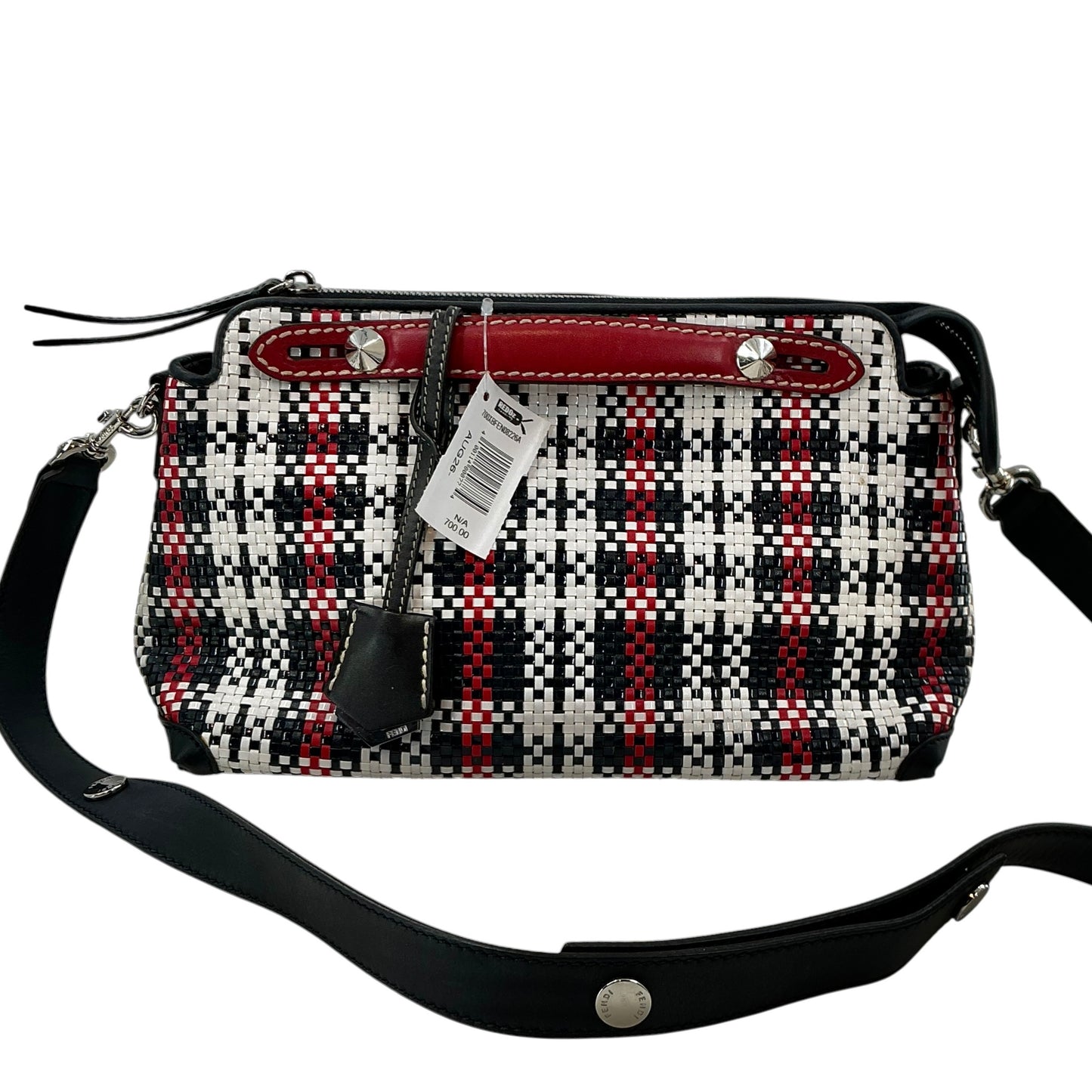 Fendi "By The Way" Small Multi-Color Woven Plaid Convertible Satchel/Crossbody