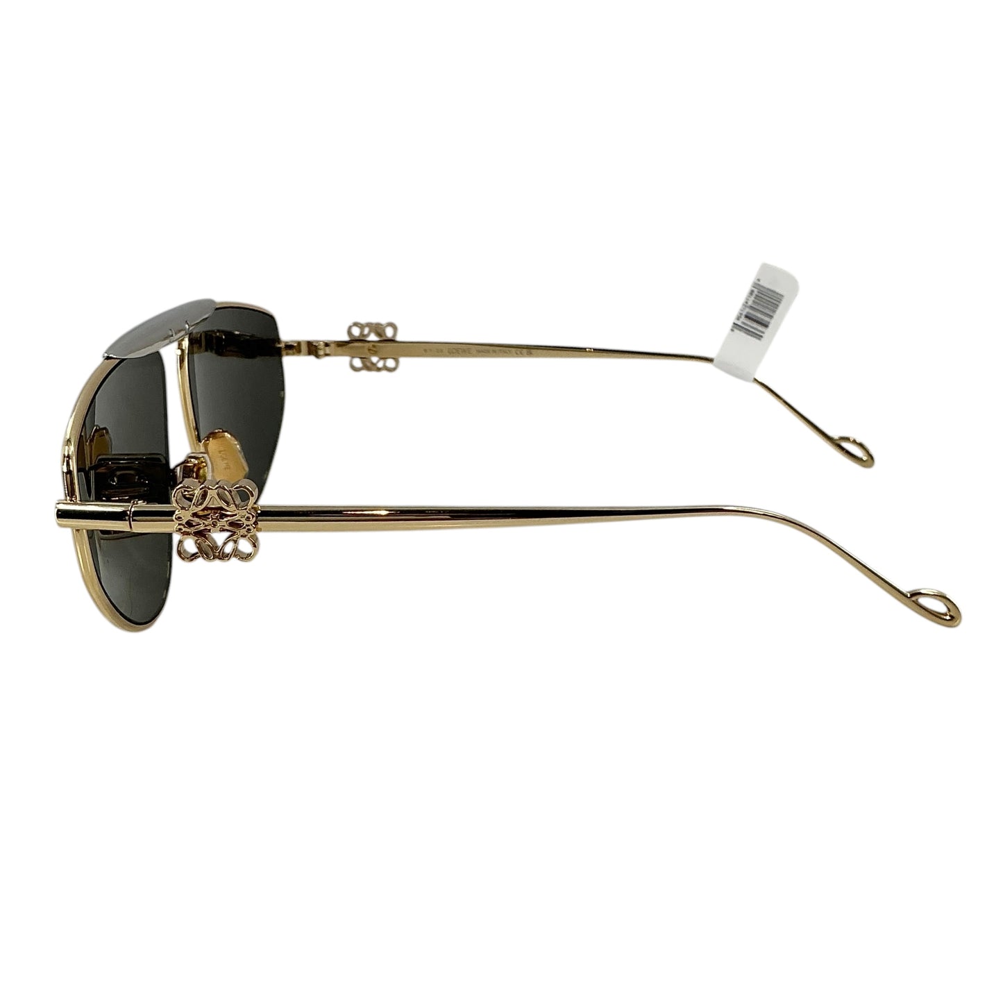 LOEWE Gold Metal Round Spoiler Anagram Pilot Sunglasses