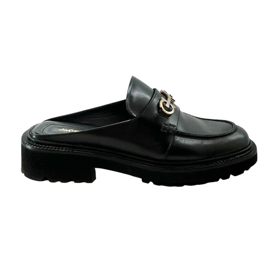 Salvatore Ferragamo Black Leather Gancini Platform Loafer Mules