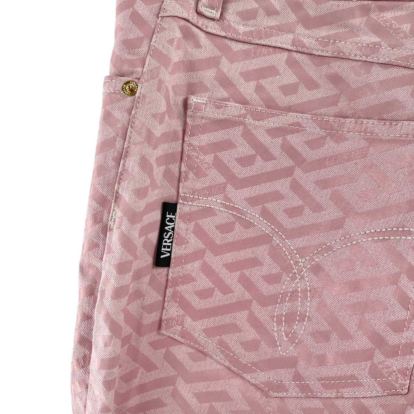 Versace La Greca Monogram Printed Jeans