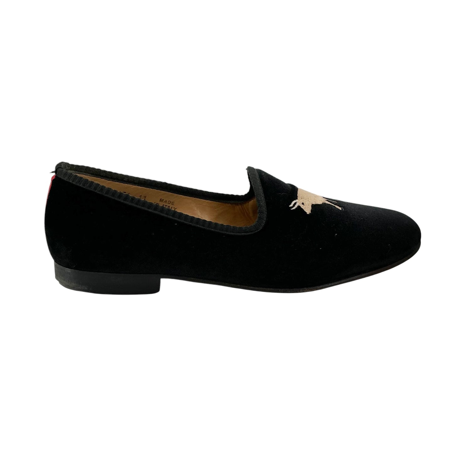 Del Toro Black Velvet Bull Slippers