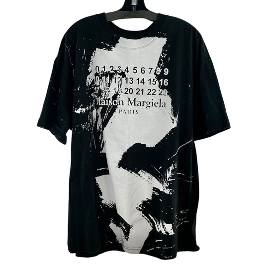 Maison Margiela Paris Painting Effect Ink Splash Graphic Numeric Logo T-Shirt