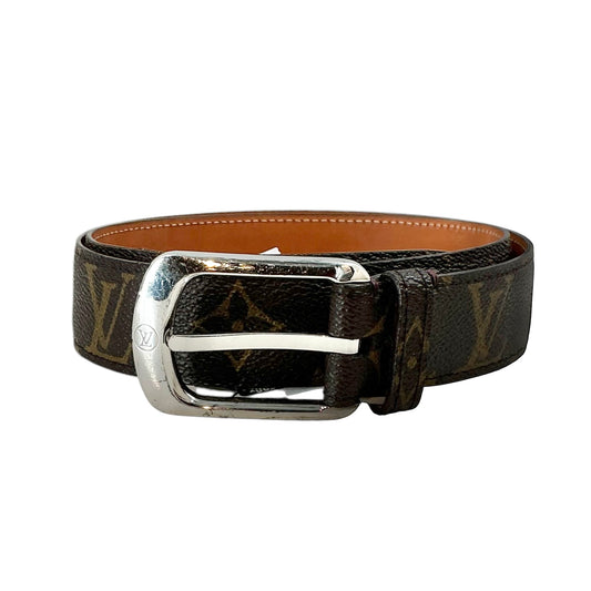 Louis Vuitton Monogram Canvas Ceinture Ellipse Belt with Silver Buckle