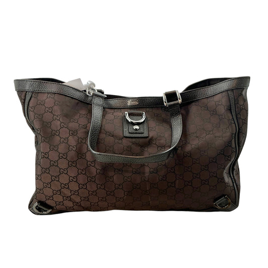 Gucci Abbey D-Ring Large Tote Bag – Dark Brown GG Monogram Canvas & Leather