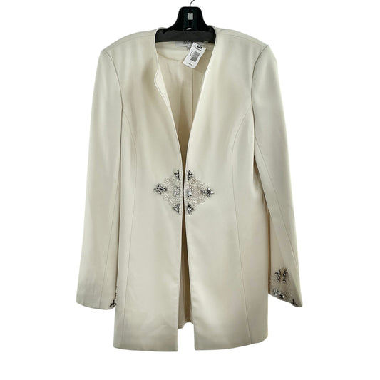 Badgley Mischka Ivory Embellished Evening Blazer Coat Jacket