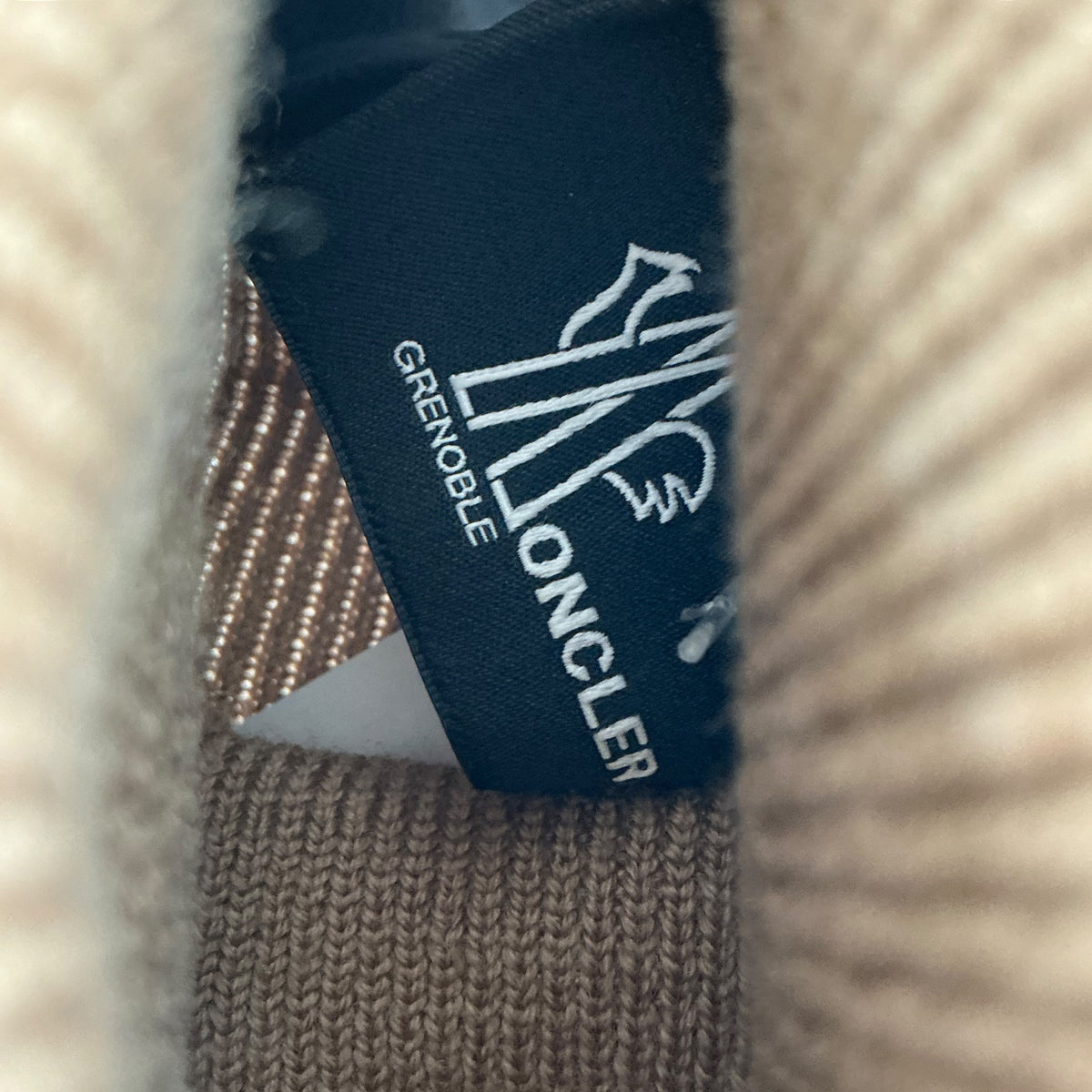 MONCLER Grenoble Camel Wool Blend Paneled Turtleneck Sweater