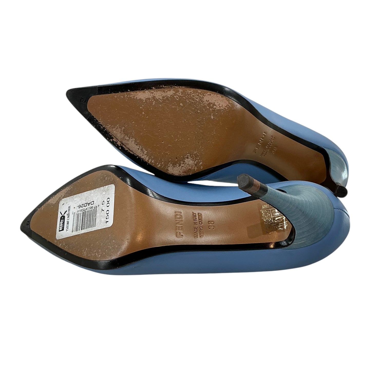 Fendi Royal Blue Leather Pointed-Toe Pumps