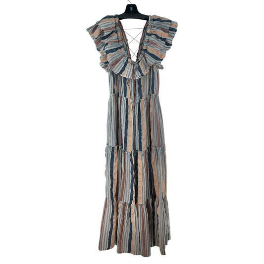 Ulla Johnson Verena Striped Seersucker Ruffled Maxi Dress