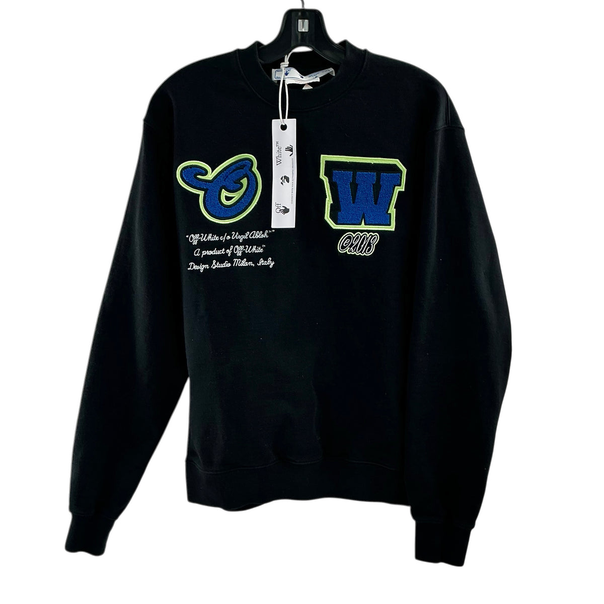 Off-White c/o Virgil Abloh Varsity Patch Crewneck Sweatshirt