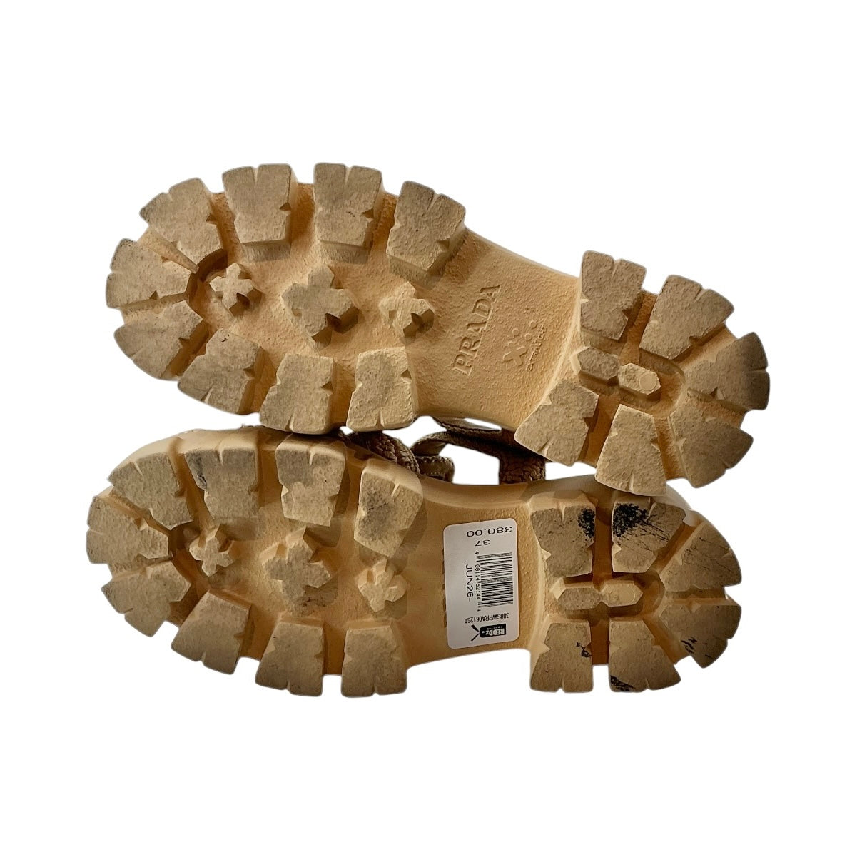 Prada Monolith Crochet Cage Sandals