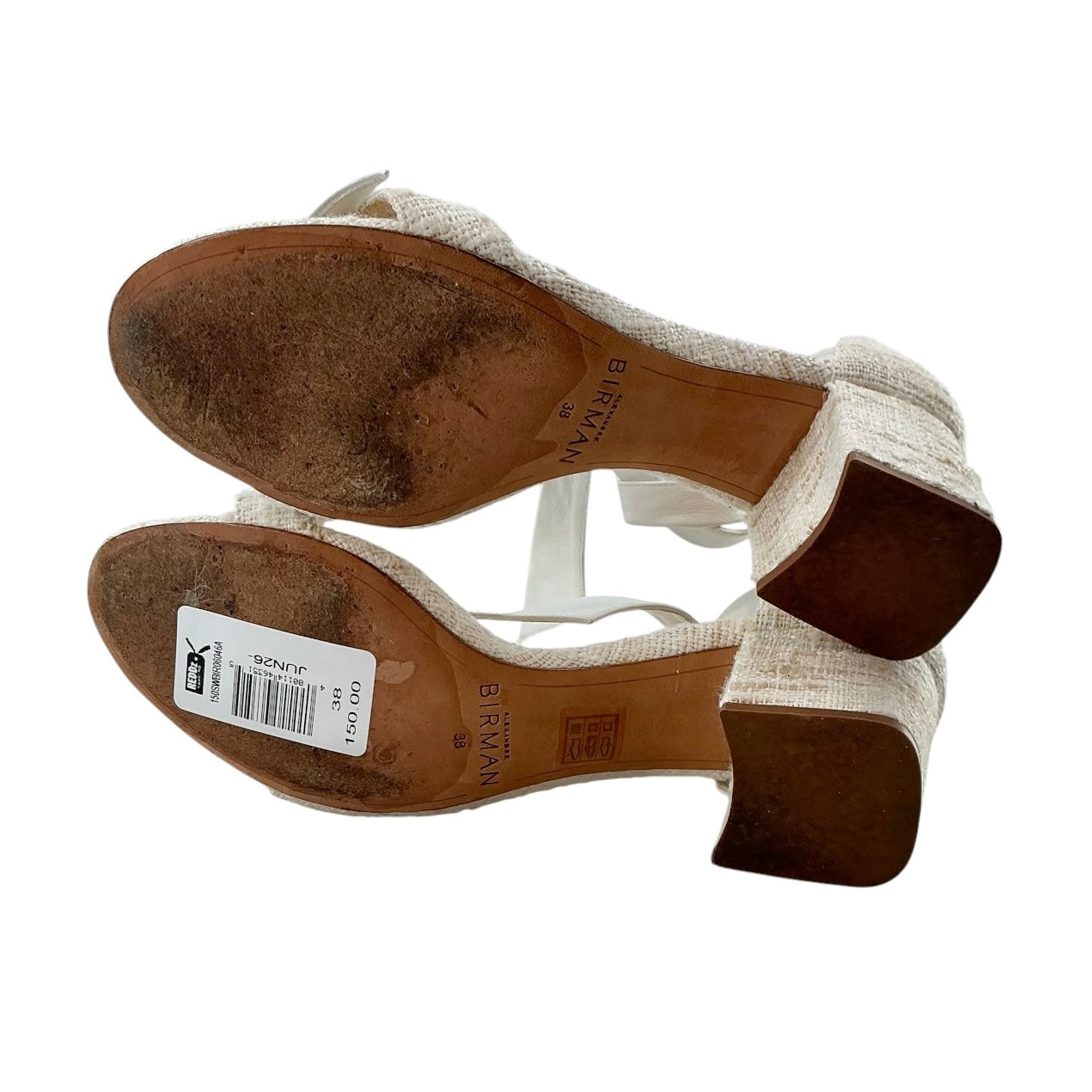 Alexandre Birman Tweed & Leather Clarita Block Heel Sandals