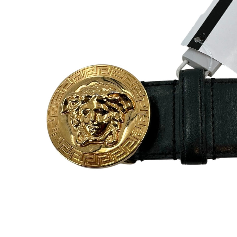 Versace Black Leather Medusa Buckle Belt