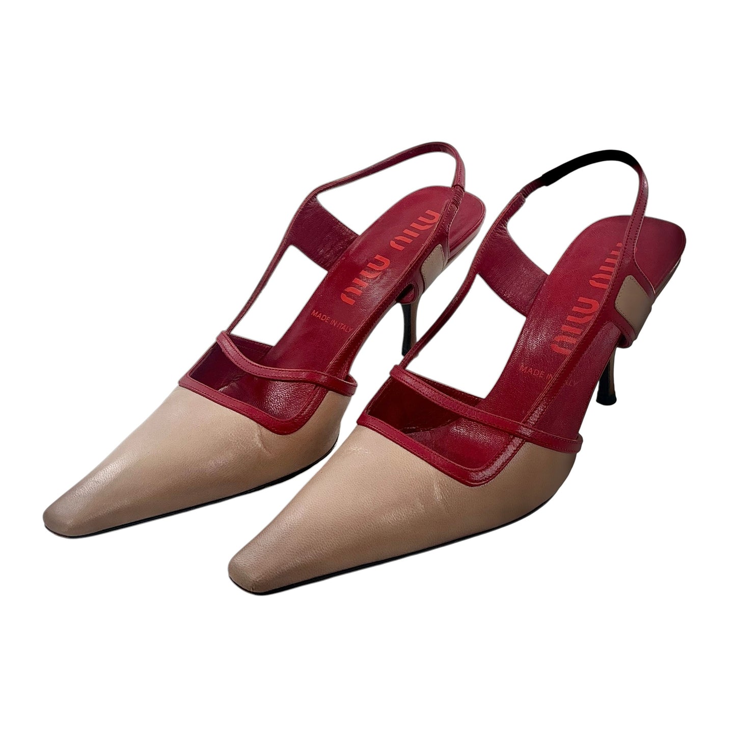 Miu Miu Vintage Two-Tone Pointed Slingback Pumps
