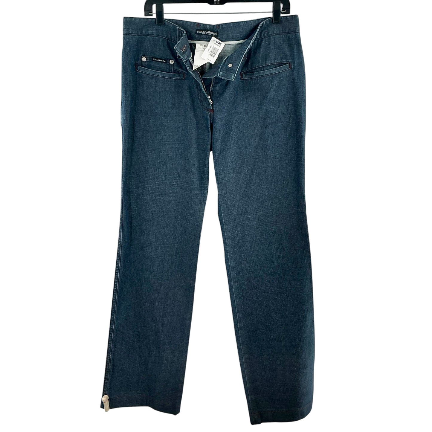 Dolce & Gabbana Vintage Y2K Archive Denim Jeans "D&G" Leather Patches