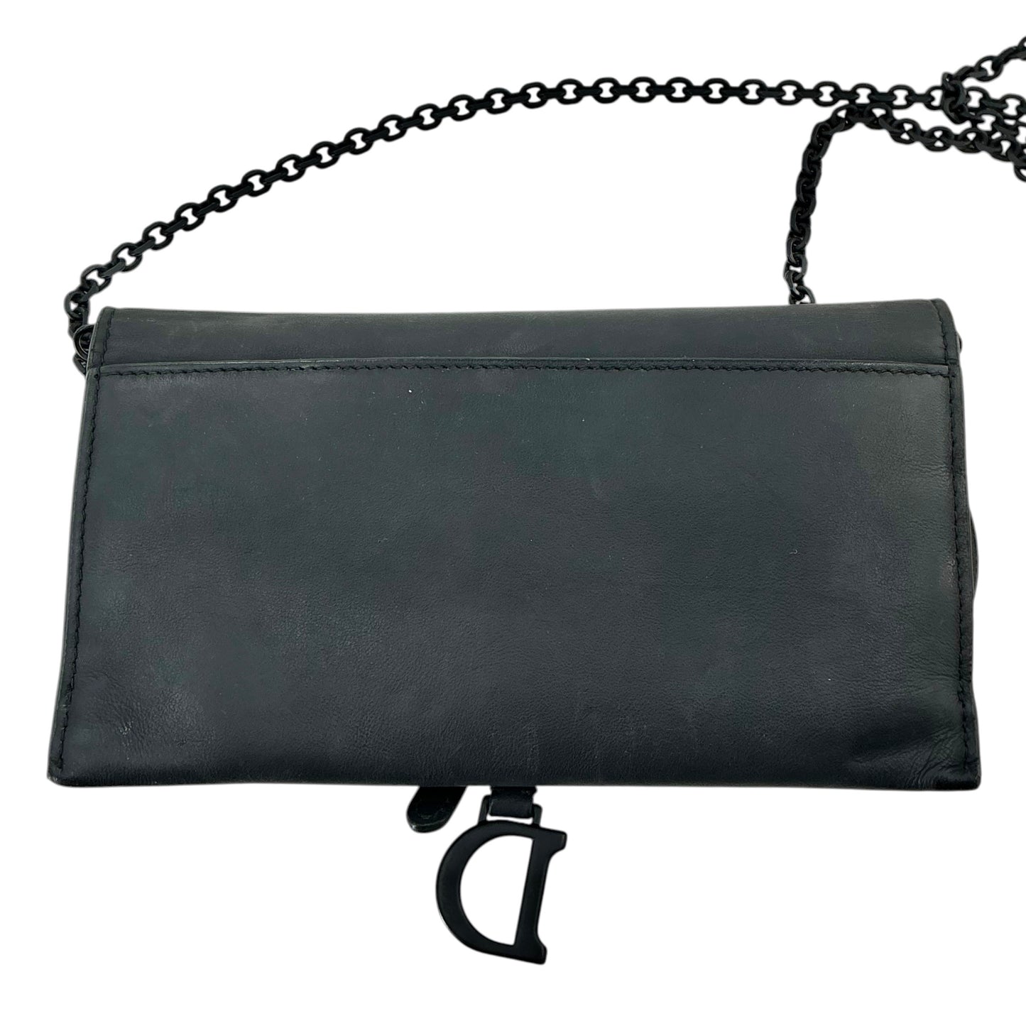 Dior Ultra Matte Calfskin Saddle Wallet on Chain