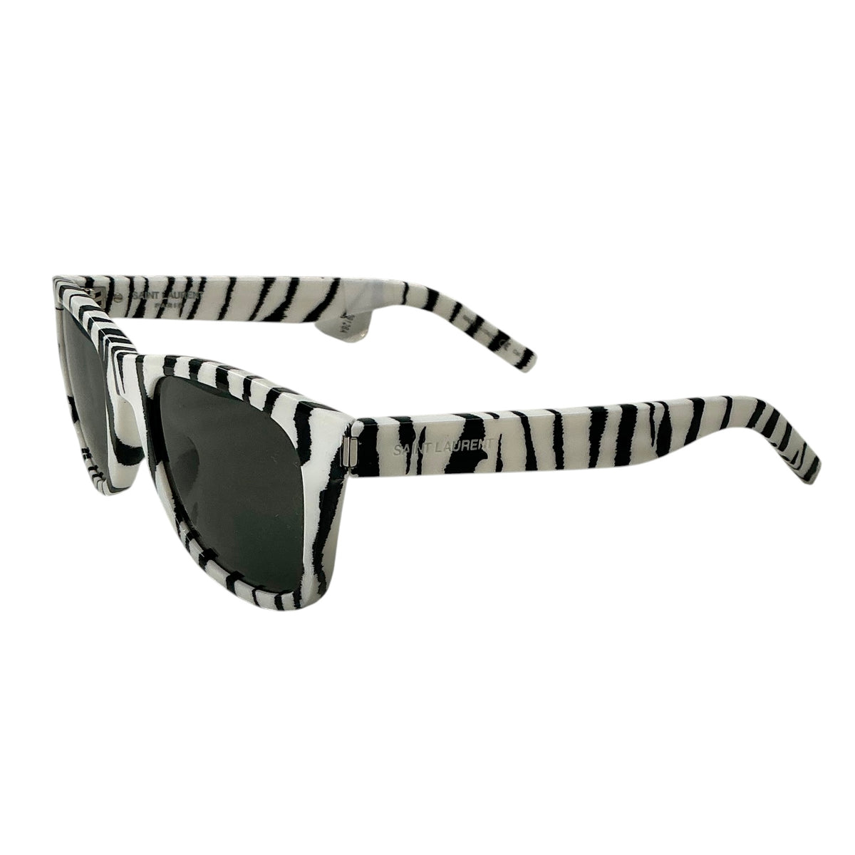 Saint Laurent White & Black Zebra Print SL 51 Wayfarer Sunglasses