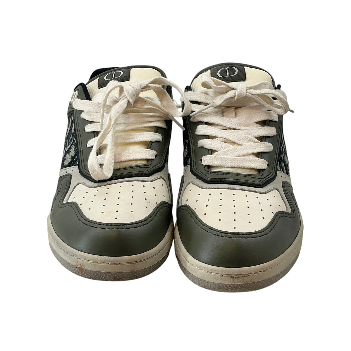 Dior B27 Low Olive Cream Beige Black Dior Oblique Jacquard Men's Sneaker