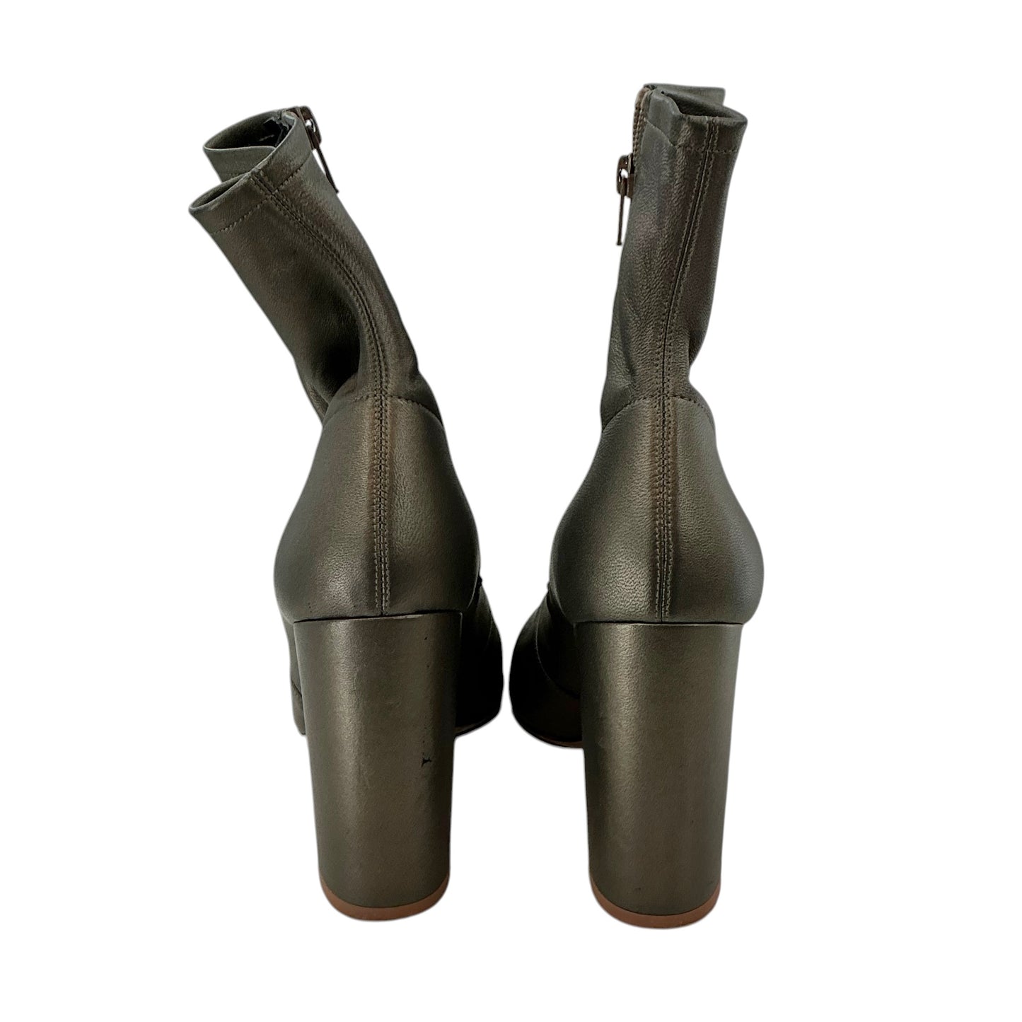 Valentino Garavani Metallic Olive High-Heeled Ankle Boots