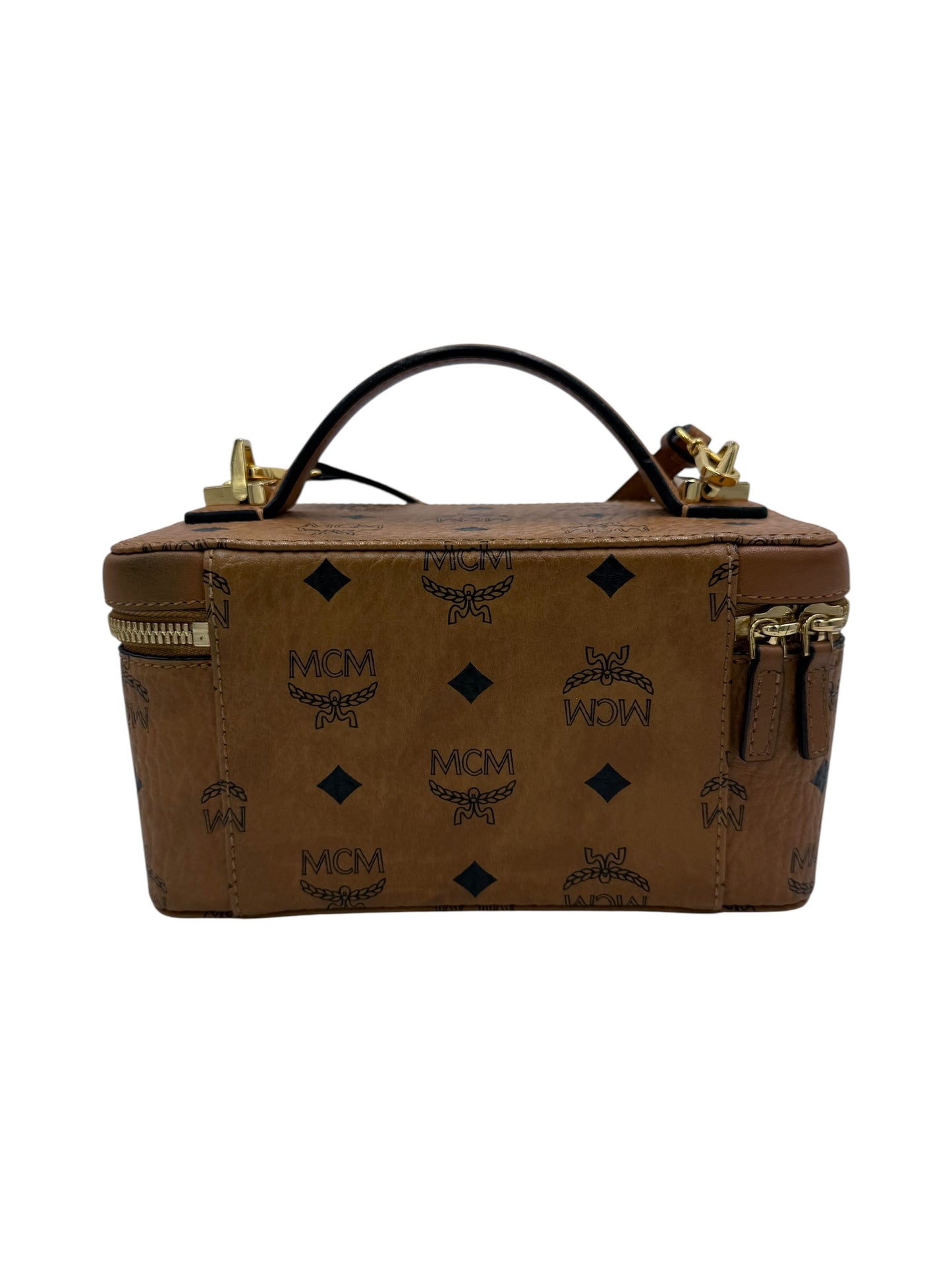 MCM Cognac Visetos Vanity Case