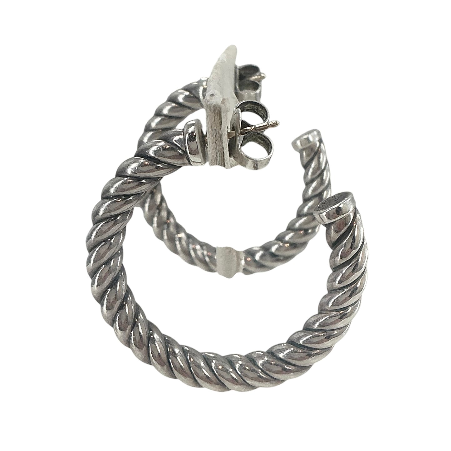 David Yurman Sterling Silver Twisted Cable Hoop Earrings