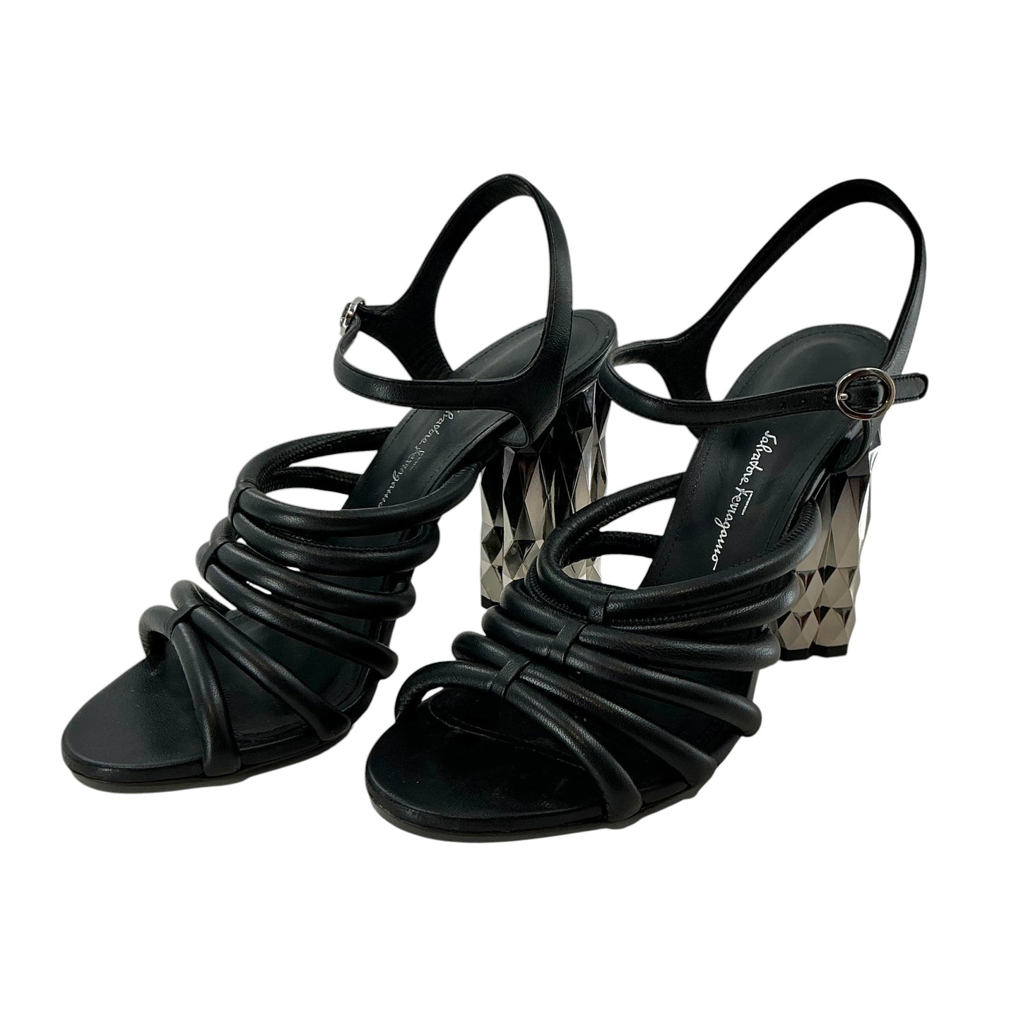 Salvatore Ferragamo Amalia X5 Sculpted Block Heel Sandals