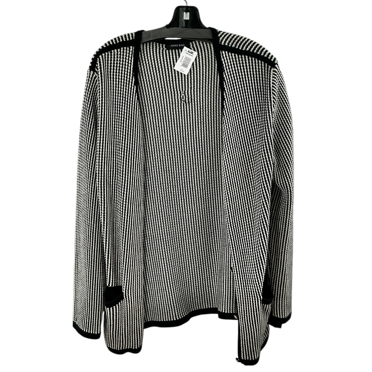 ANINE BING Dave Cardigan in Black & White Stripe