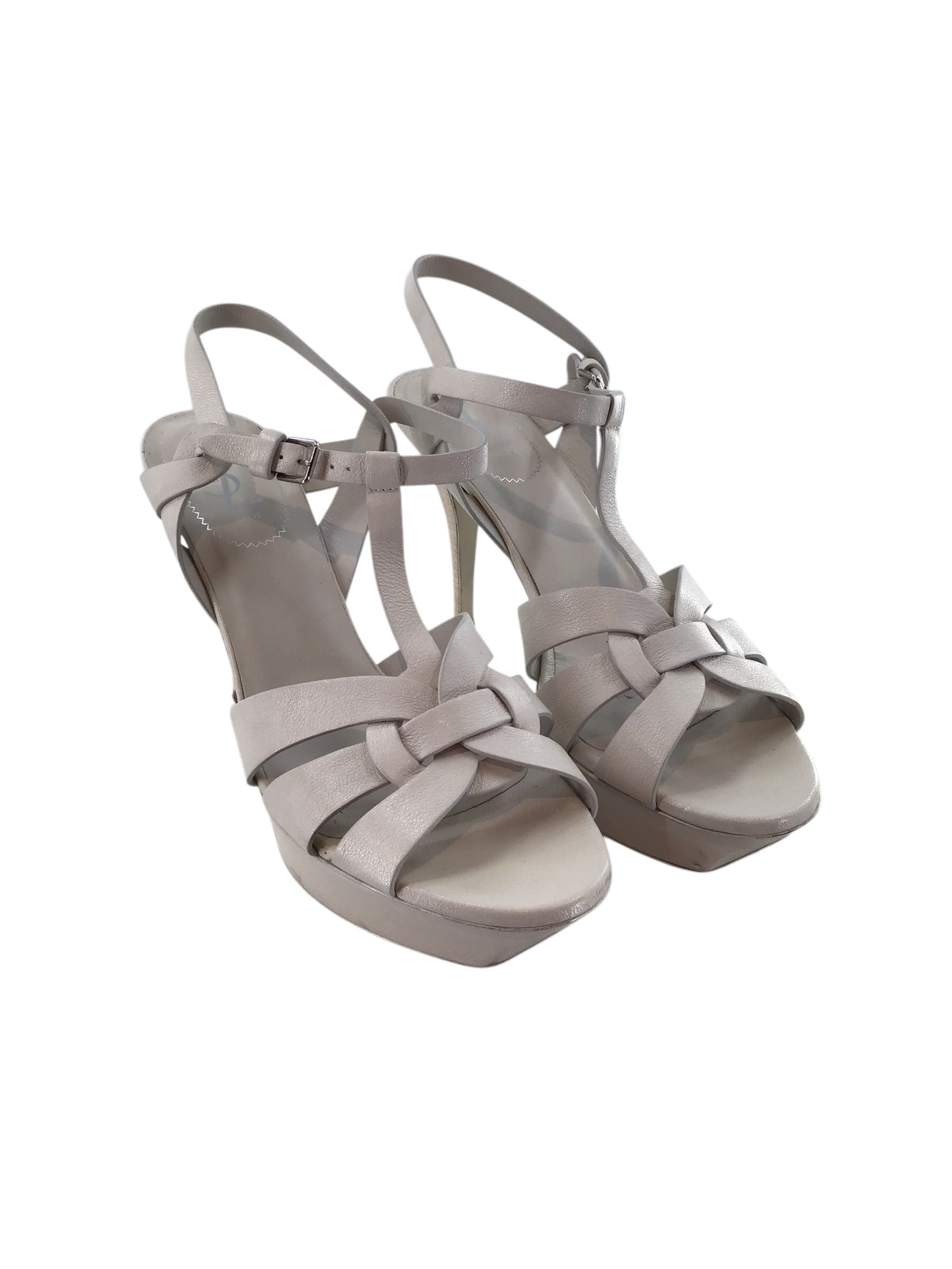 Yves Saint Laurent Rive Gauche Leather T-Strap Sandals