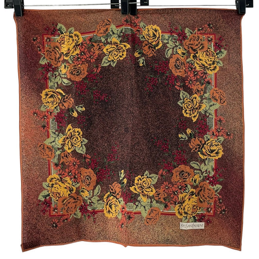 Yves Saint Laurent Floral Rose Silk Square Scarf