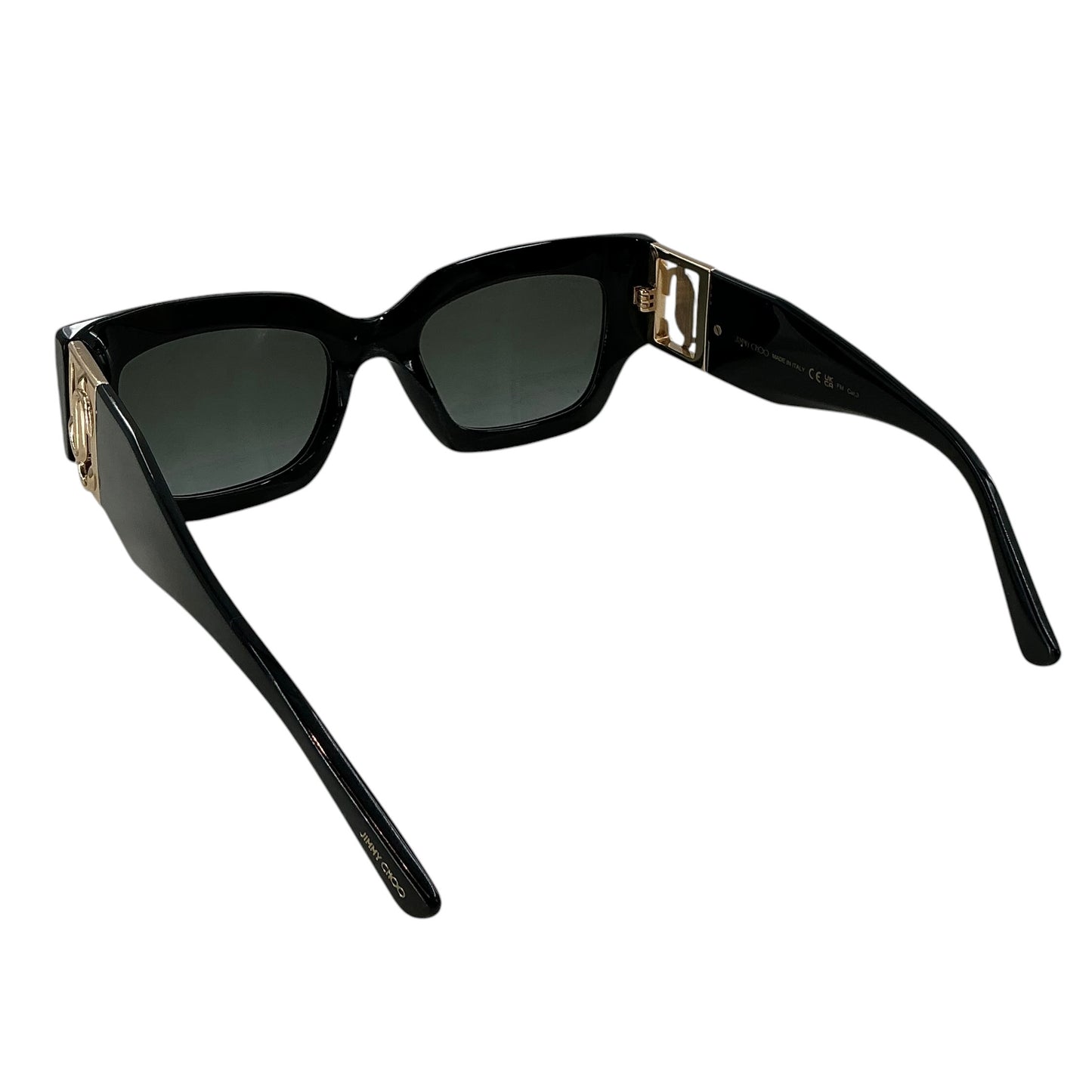 Jimmy Choo NENA/S Black & Gold Rectangular Sunglasses