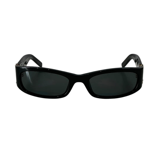 YSL Saint Laurent SL M152 Black Acetate Sunglasses with Silver Cassandre Logo
