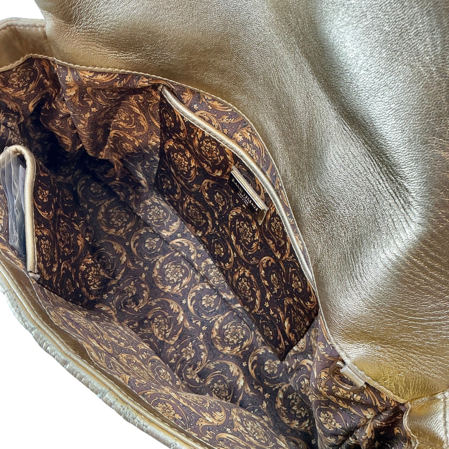 Versace Gold Barocco Quilted Nappa Leather Vanitas Medea Shoulder Bag