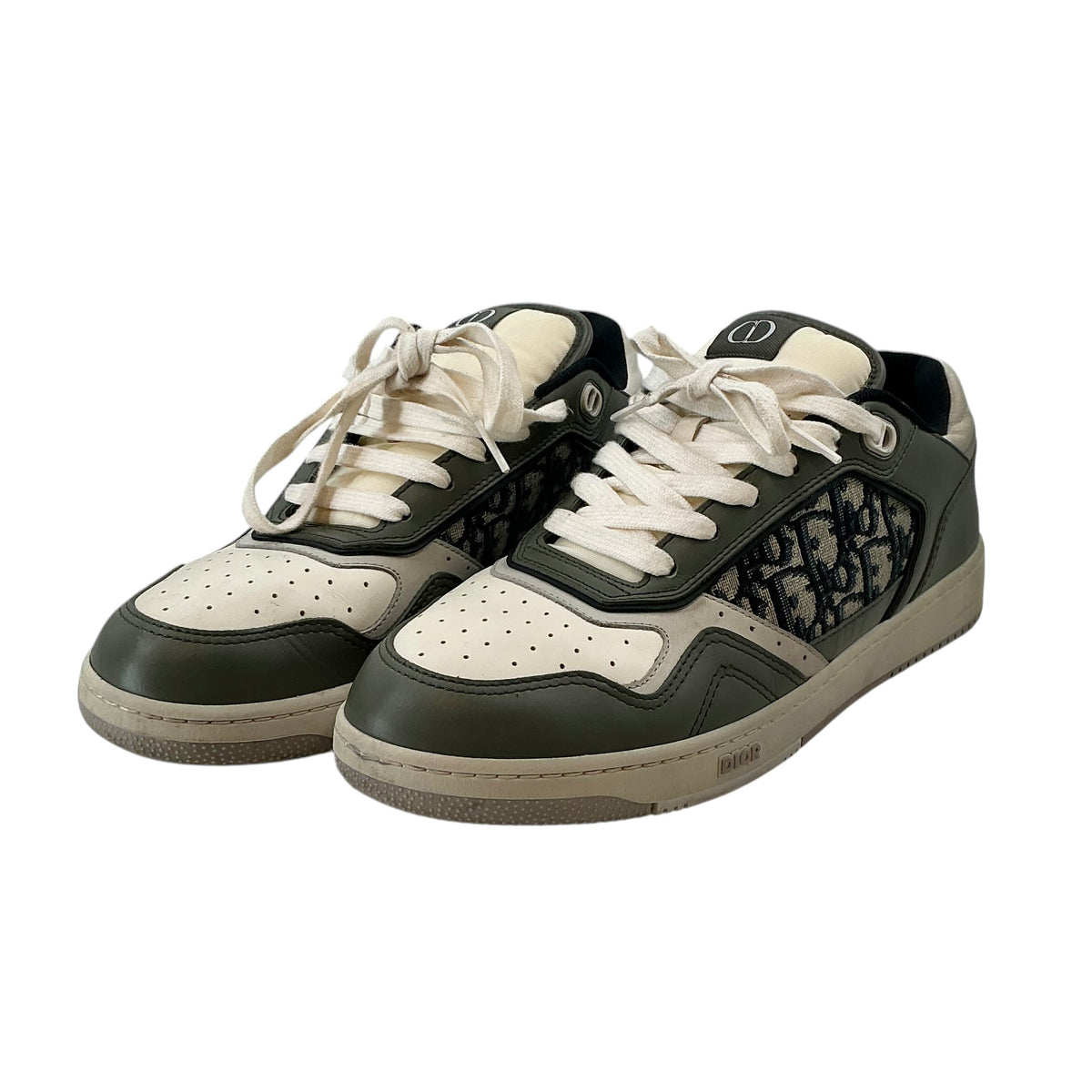 Dior B27 Low Olive Cream Beige Black Dior Oblique Jacquard Men's Sneaker