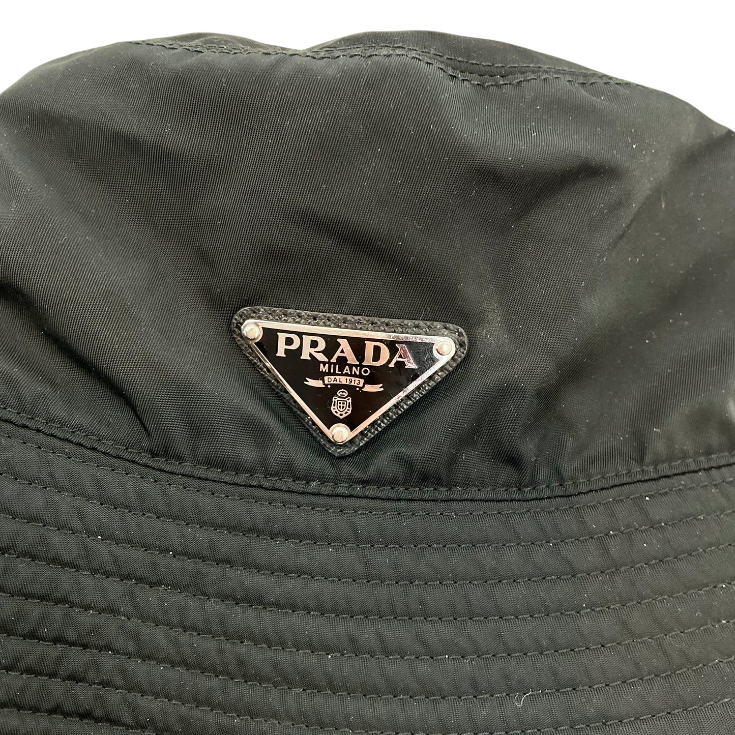 PRADA Re-Nylon Bucket Hat Black Triangle Logo