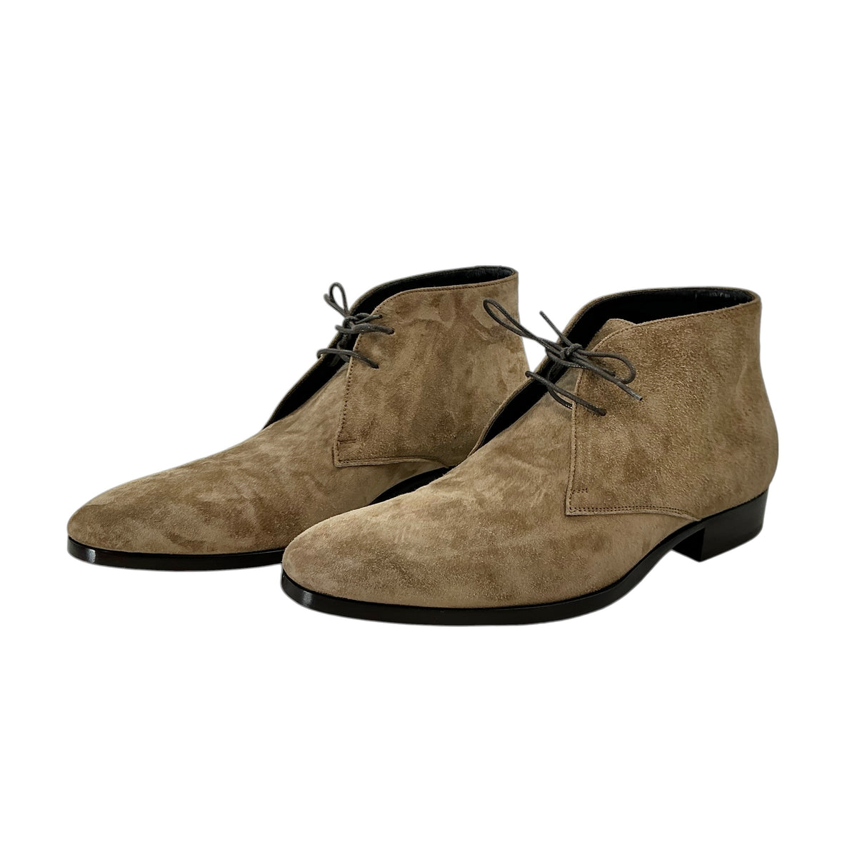 Saint Laurent Jonas Brown Suede Chukka Boots