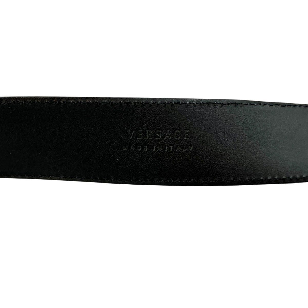 Versace Palazzo Medusa Plaque Leather Belt