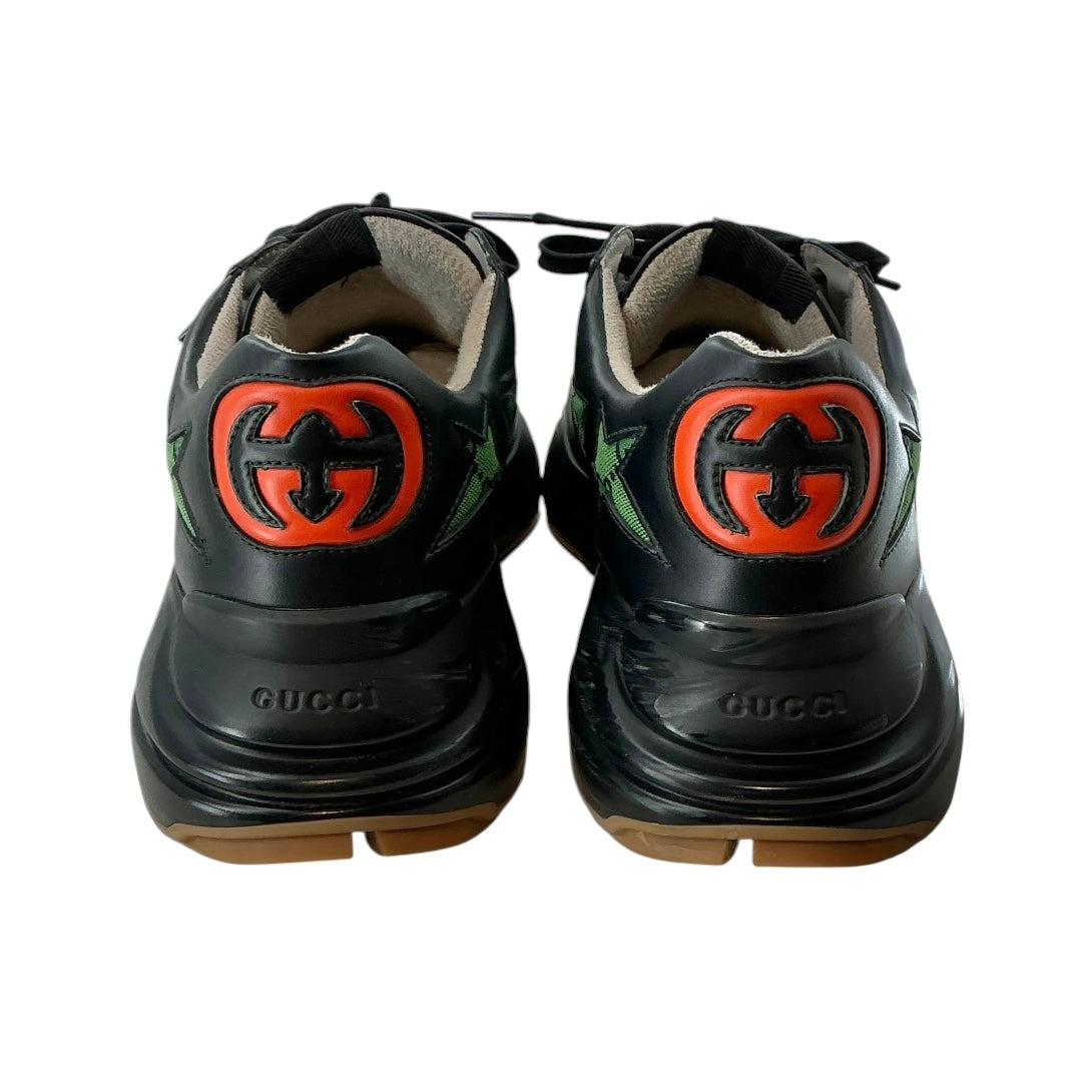 Gucci Rhyton Men's "GG Stars" Black Leather Sneakers