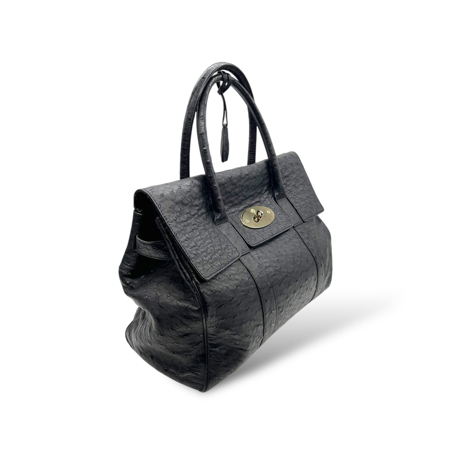 Mulberry Classic Bayswater in Black Ostrich Leather with Gold Hardware