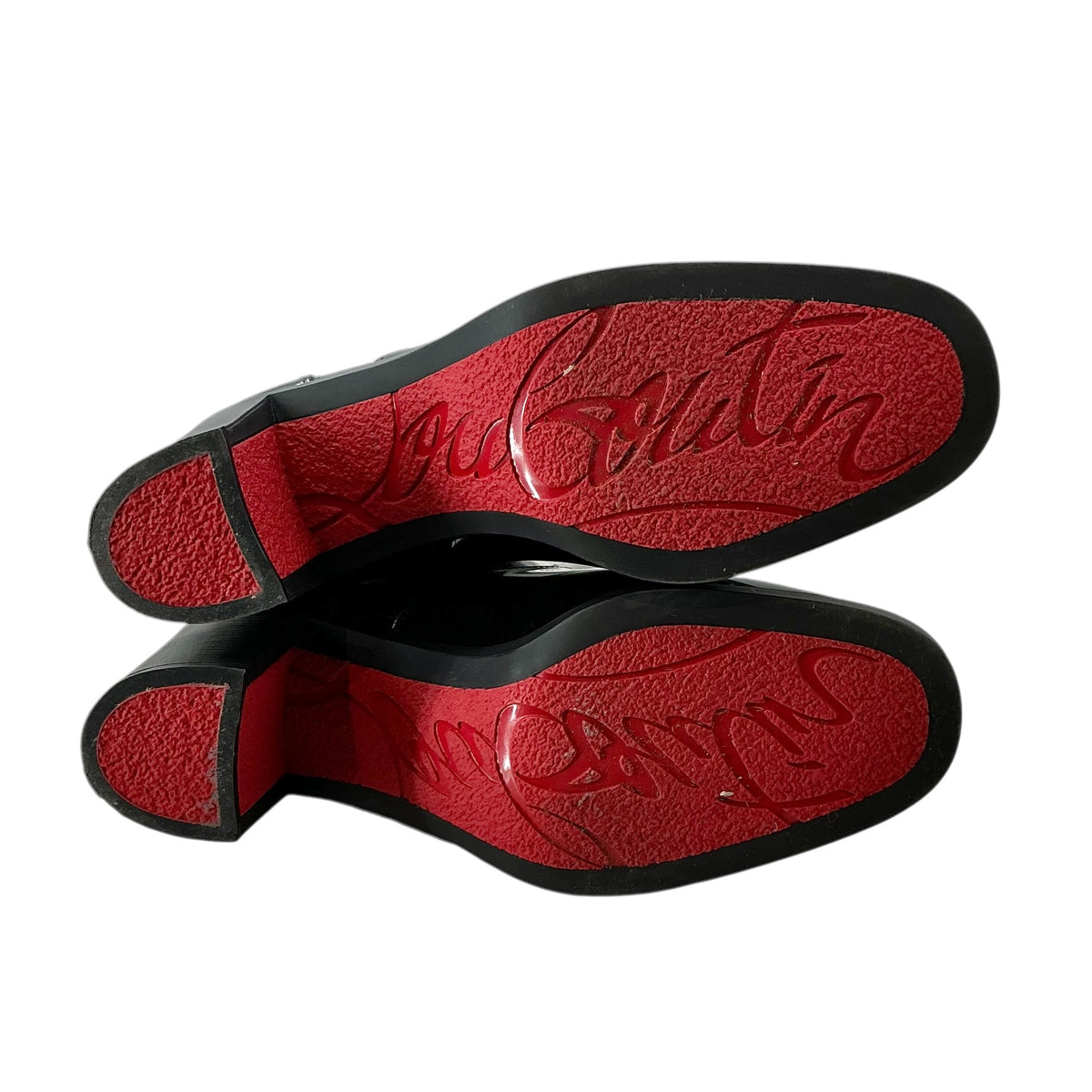 Christian Louboutin Loubirain 70 PVC Block Heel Rain Boot