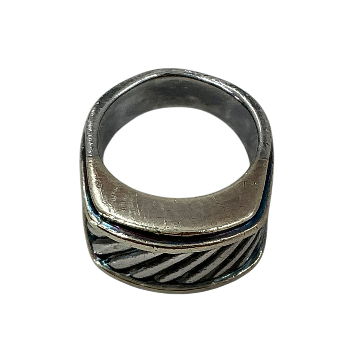 David Yurman Sterling Silver Cable Cigar Band Ring - Wide Ribbed 925