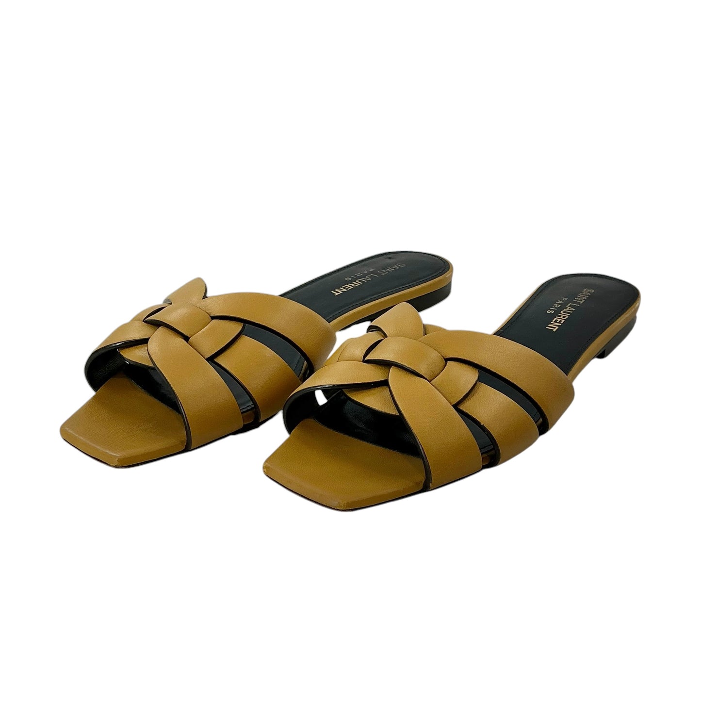 Saint Laurent Yellow Tribute Mules Flat Sandals